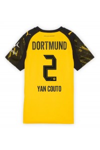 Borussia Dortmund Yan Couto #2 Fotballdrakt Hjemme Klær Dame 2025-26 Korte ermer